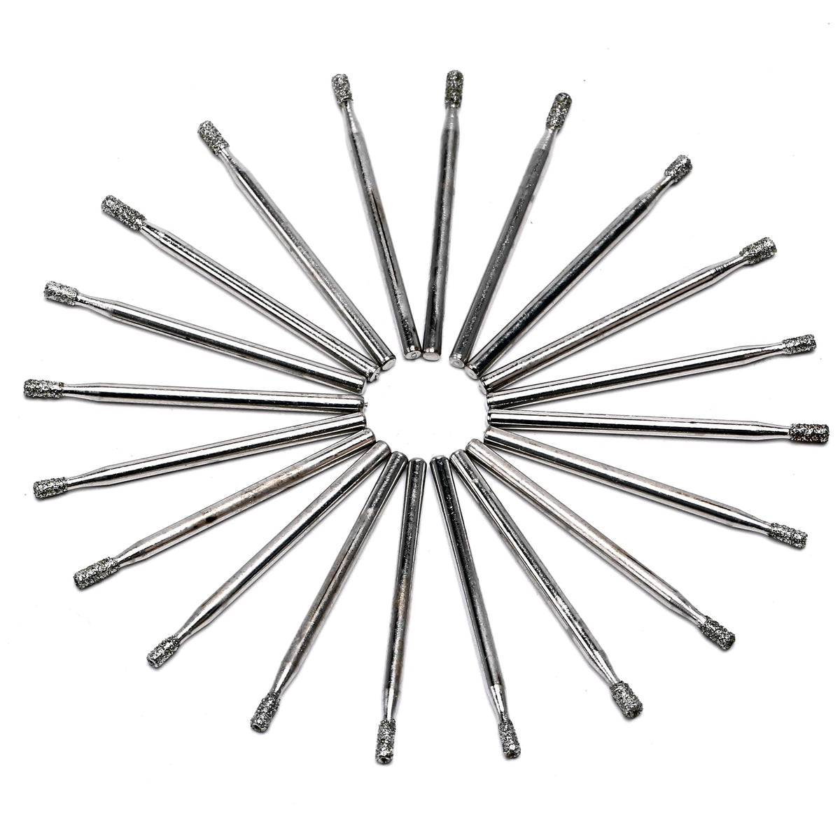 JINGLING 2mm Diamond Drill Bits for Glass, 0.08" Tile Drill Bits, Small Hole Saw Drilling Tools for Stone Rocks Ceramic Porcelain Pack of 20Pcs