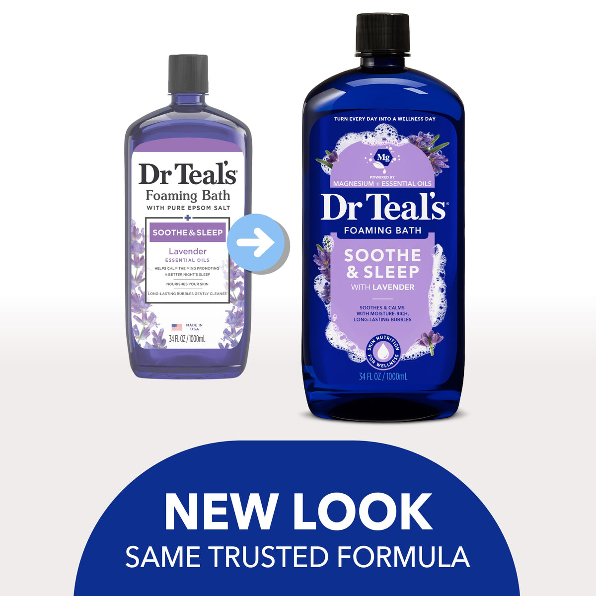 Dr. Teal's Epsom Salt Soaking Solution and Foaming Bath with Pure Epsom Salt Combo Pack, Lavender