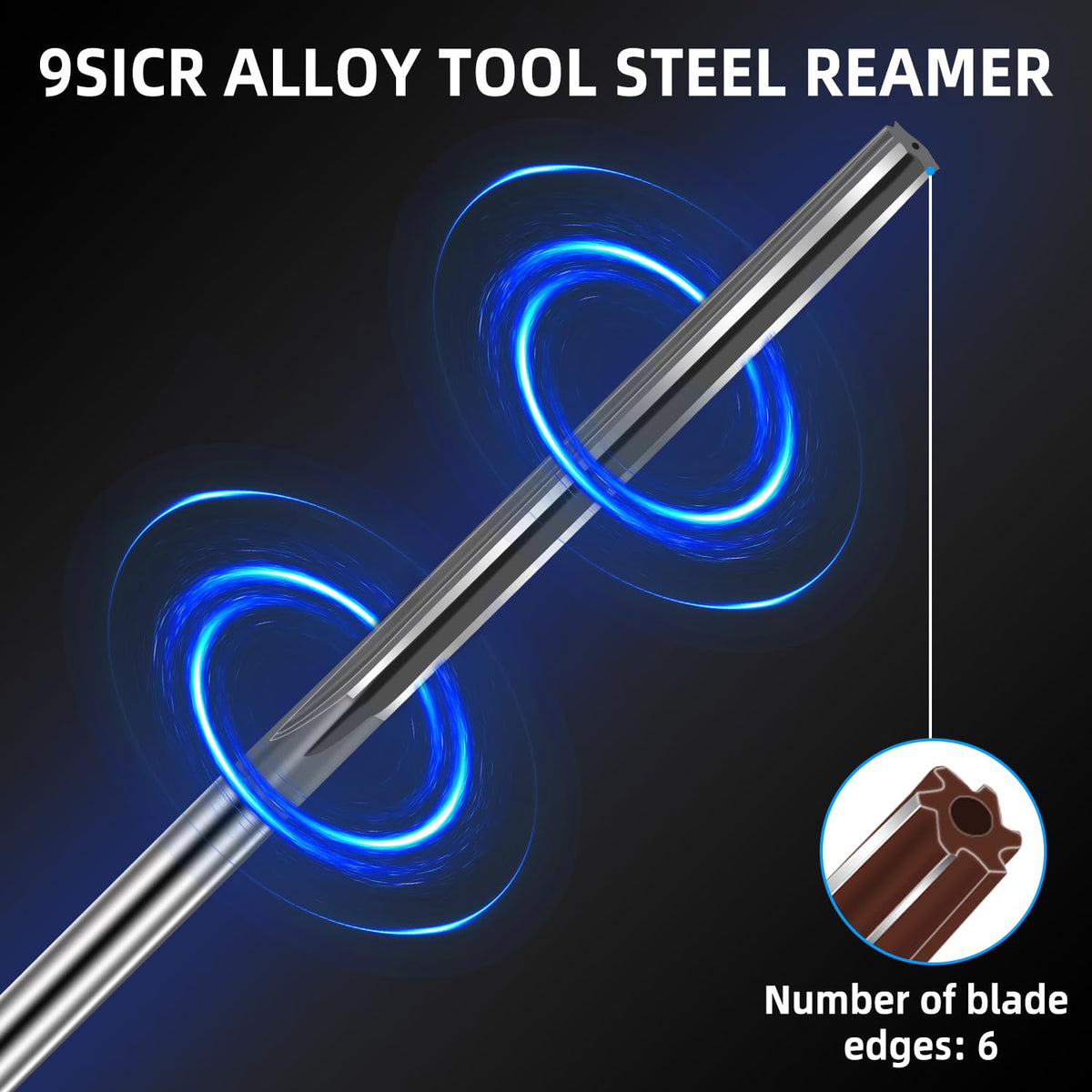 Aopin 1Pcs Alloy Tool Steel Manual Reamer 16mm (H7) Straight Groove Metal Reamer, Suitable for Expanding Holes, Removing Burrs, and Improving Hole Accuracy
