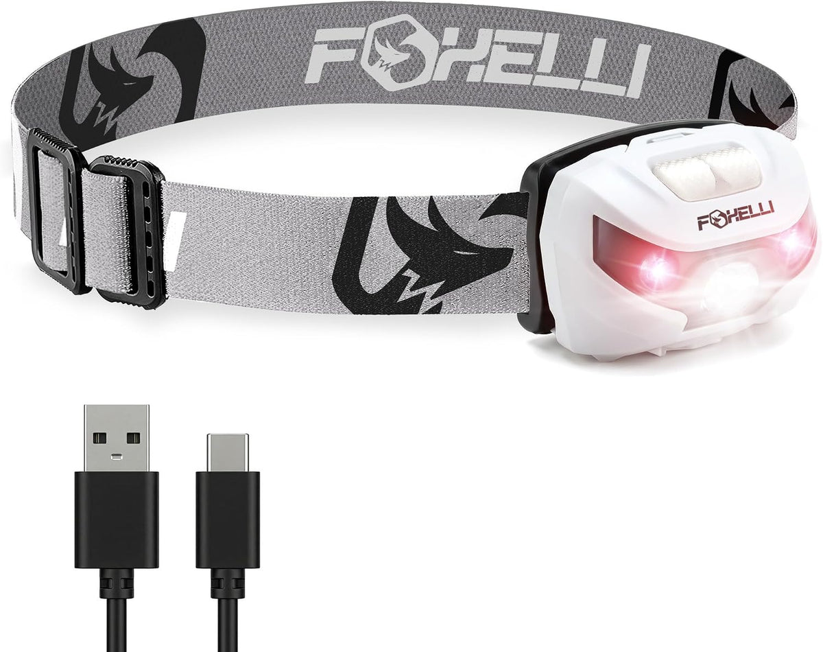 USB-C Rechargeable LED Headlamp – Super Bright, Lightweight Head Lamp for Running, Camping, Hiking & Work –