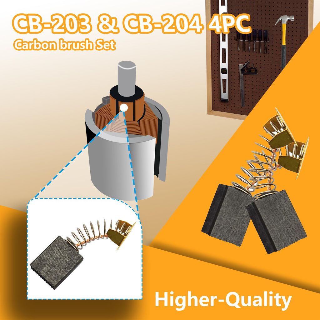 CB204 CB203 Carbon Brush Set for Makita 191953-5 191957-7 CB202 CB200 GA9020 Angle Grinder Carbon Brush Electric Motor Power Tool Part (4 pack)