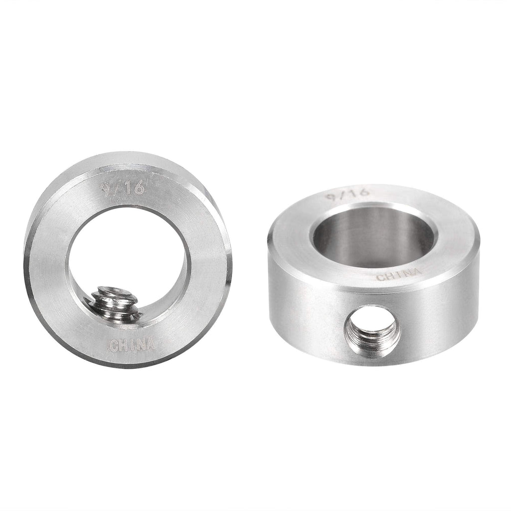 uxcell Drill Stop 9/16" I.D. Stainless Steel for Set Screws Chuck Woodworking Drill Bits Depth Holder 2Pcs