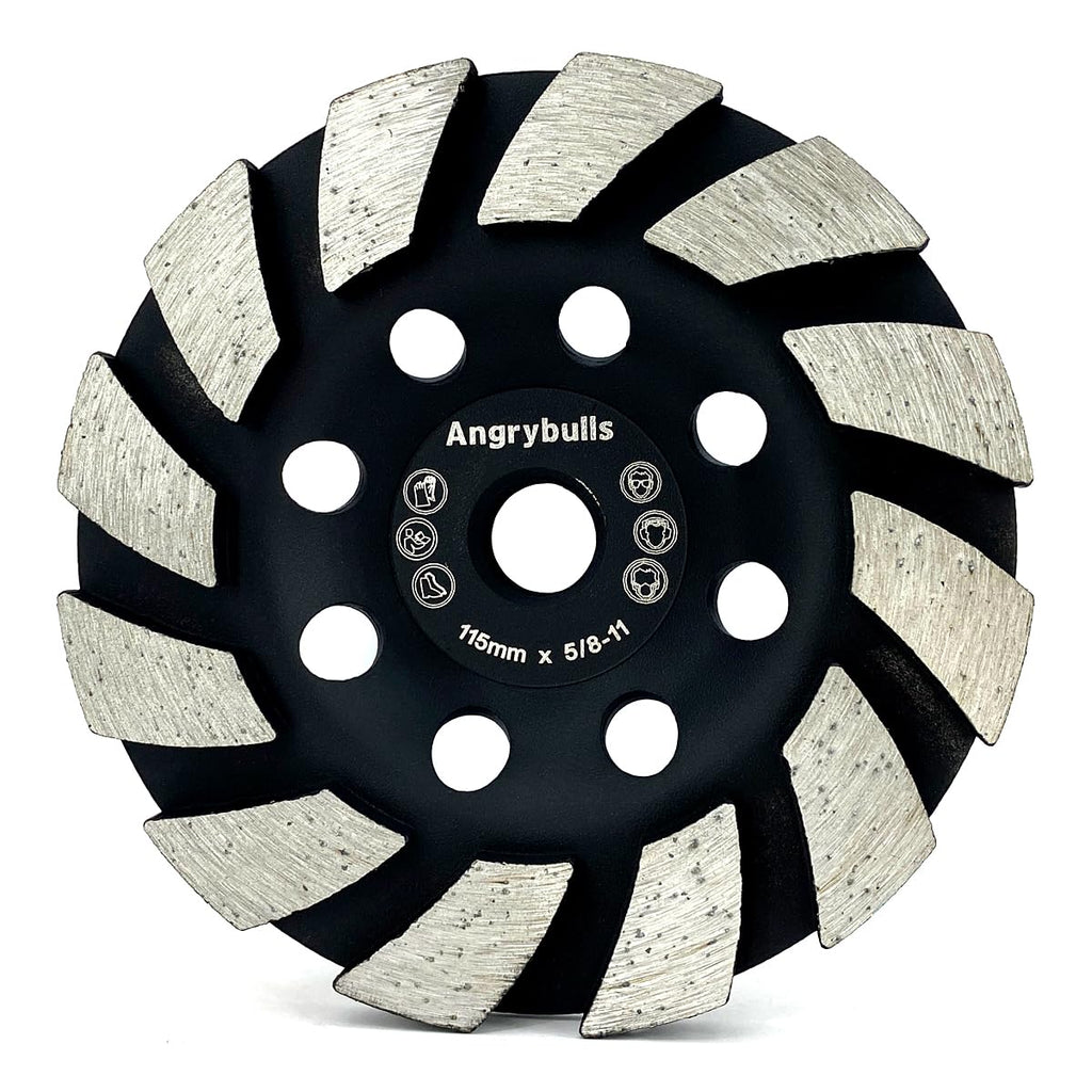 4.5 inch Concrete Grinding Wheel, Diamond Discs for Angle Grinder, 18 Turbo Segments, #30/40 Grit, Medium Bond, 5/8"-11 Short Arbor