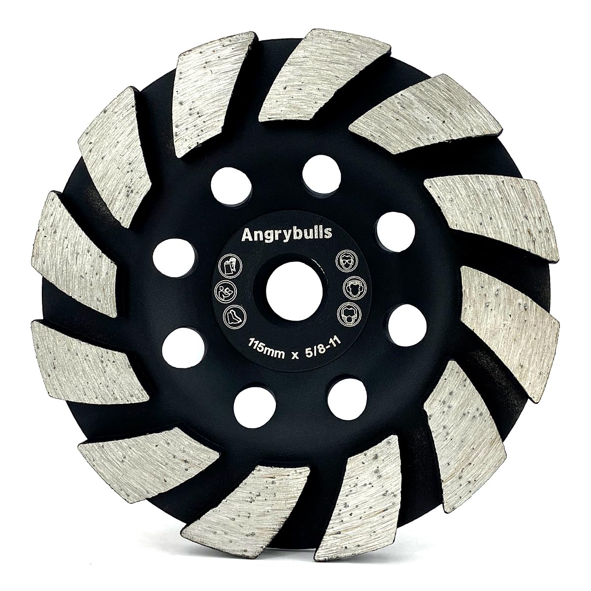 4.5 inch Concrete Grinding Wheel, Diamond Discs for Angle Grinder, 18 Turbo Segments, #30/40 Grit, Medium Bond, 5/8"-11 Short Arbor