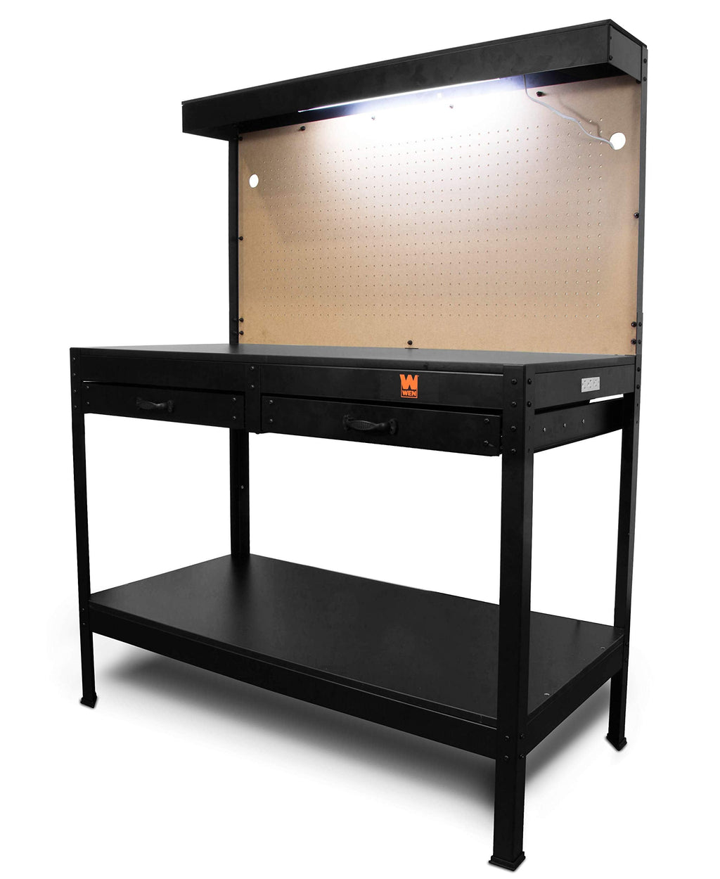 WB4723T 48-Inch Workbench with Power Outlets and Light, Black