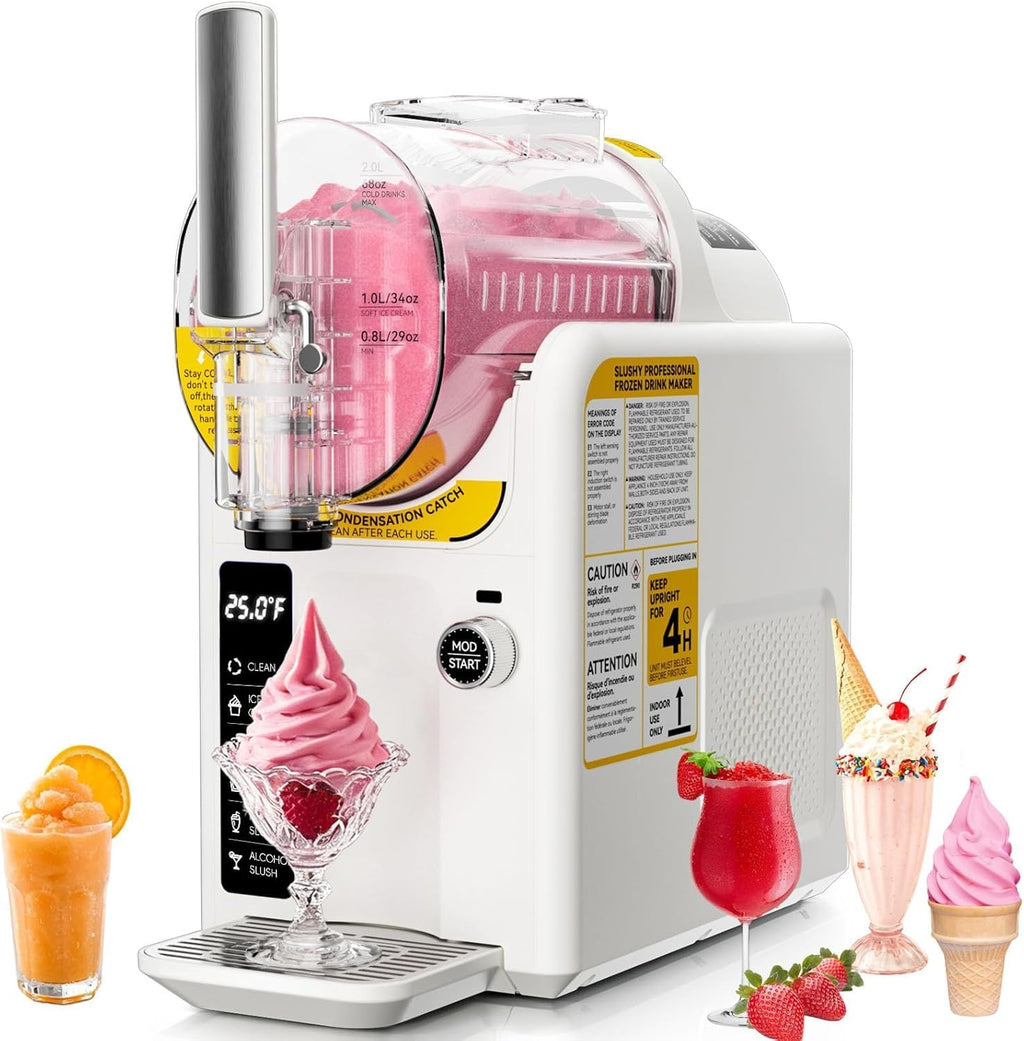 Ice Cream Machine Slushie Machine for Home - Slushy Machine Maker Frozen Drink Maker No Ice Needed Self Cleaning, 5