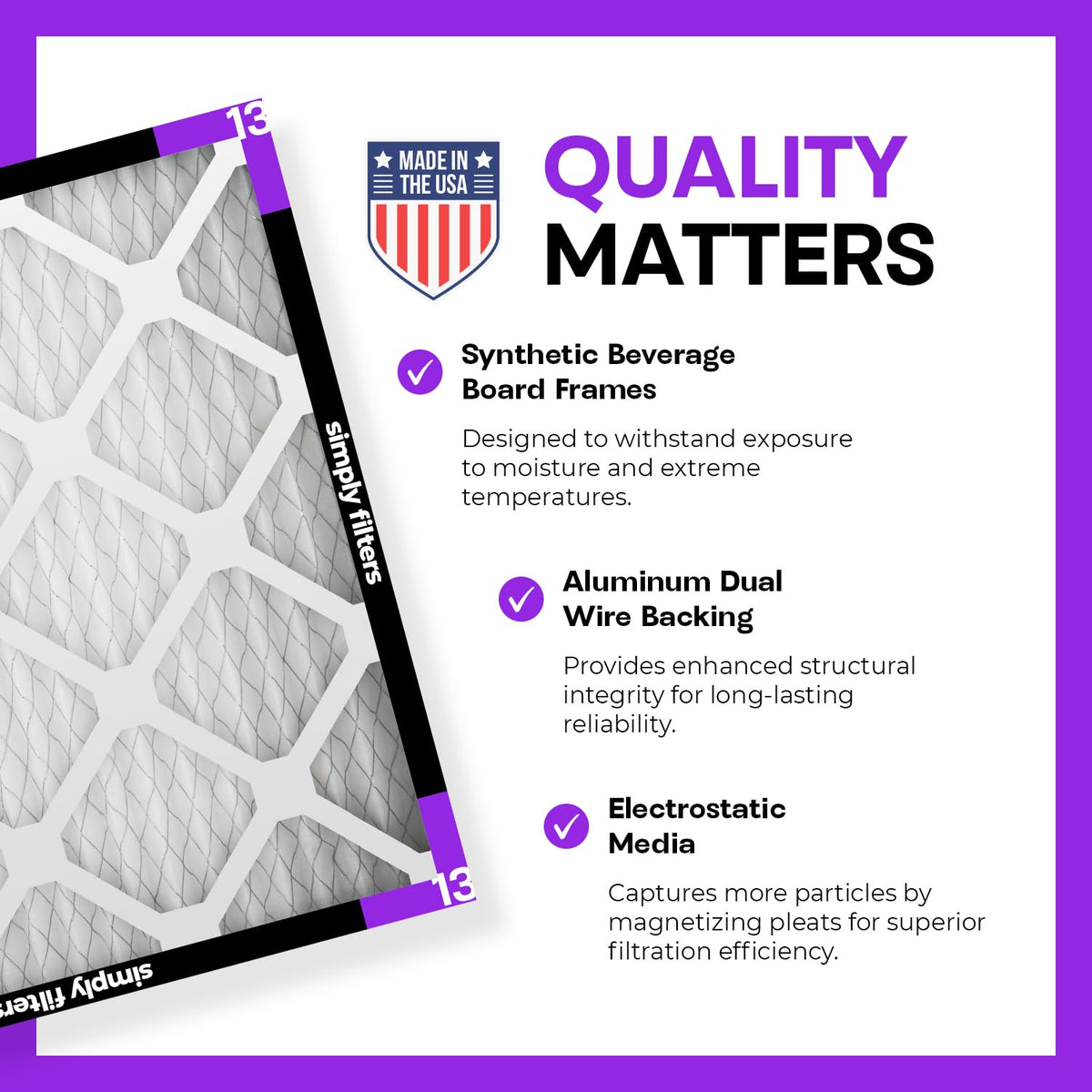 16x30x1 Air Filter, Merv 13, 6 Pack, Furnace Air Filter for HVAC (Actual Size: 15.75"x29.75"x0.75") DUST, Pet &