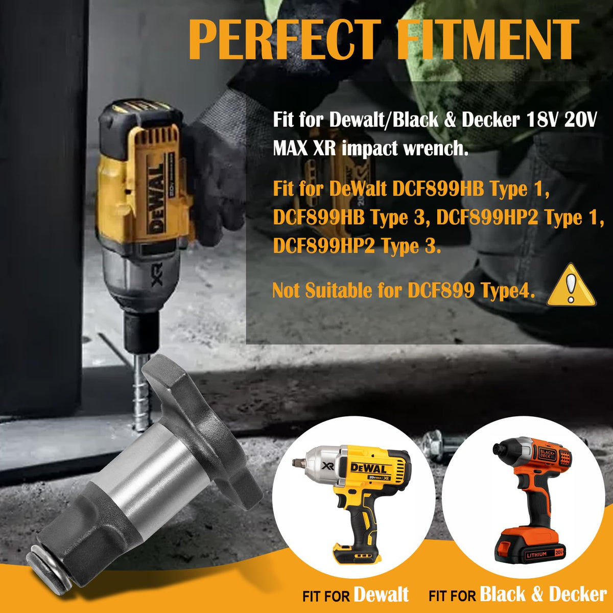 N415875 1/2" Anvil Replacement Fit for Dewalt/Black & Decker Impact Wrench