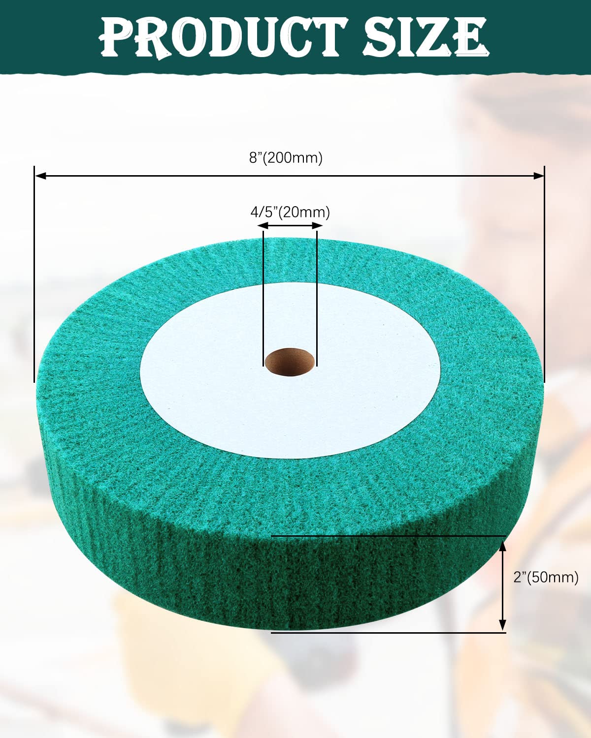8" Bench Grinder Wheels, 240 Grit Tight Weave Tough Buffing Polishing Wheel