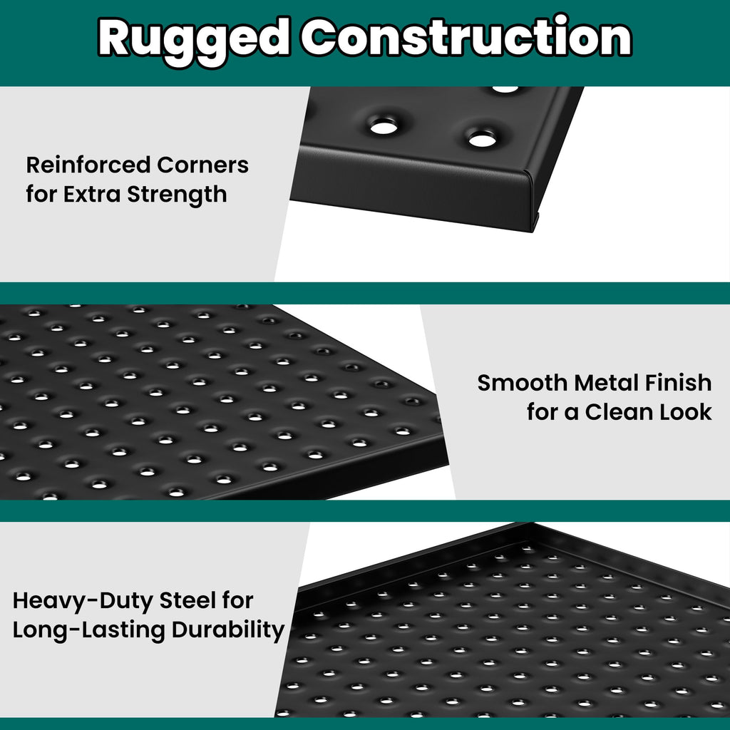 Metal Pegboard Panels 24" x 12", Heavy Duty Peg Board for Garage