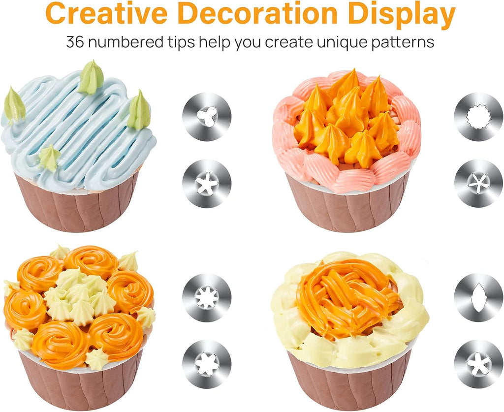 42 Piping Bags and Tips Set Frosting Piping Kit for Beginners & Pros