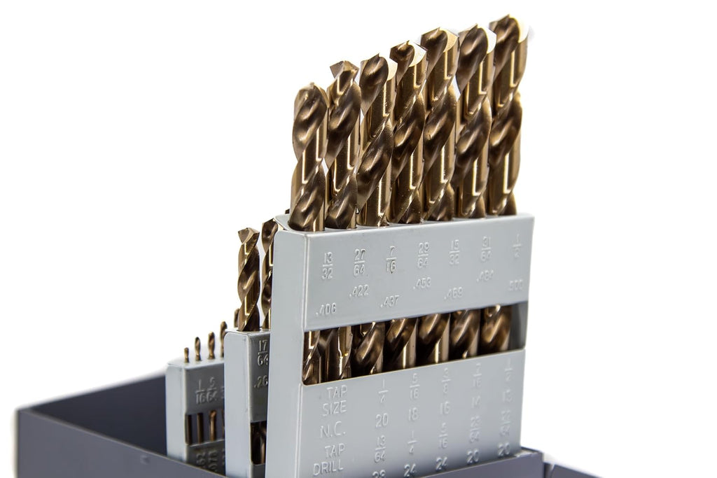 Drill America 29 Piece m42 Cobalt Drill Bit Set (1/16" - 1/2" X 64ths), D/ACO Series