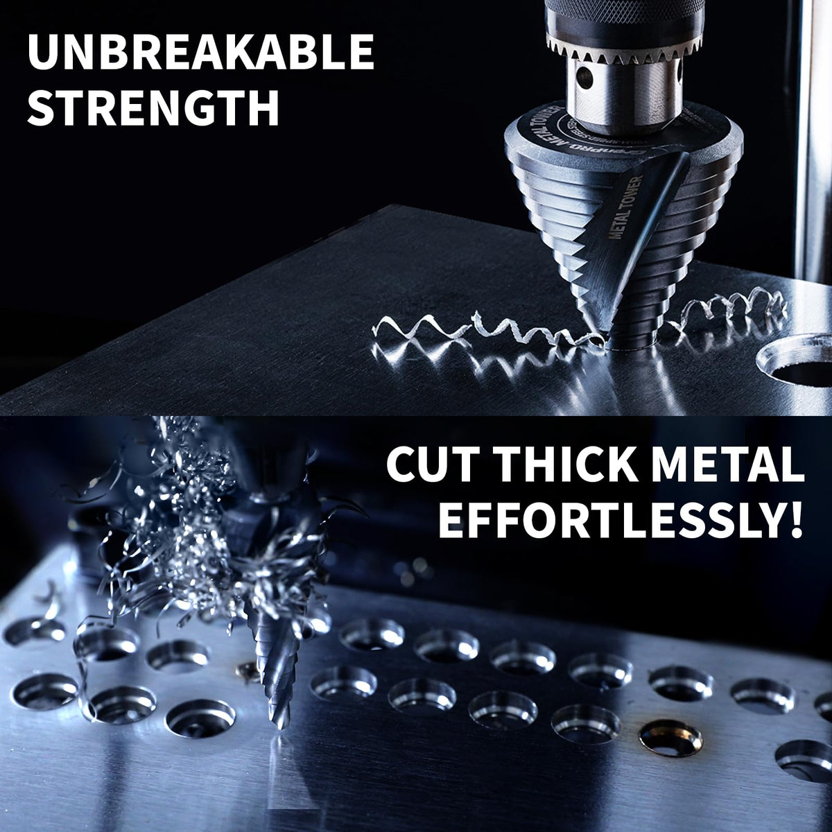 GRENPRO M35 Cobalt Step Drill Bit, 1/4"-2-1/2", TiAlN, 1/2" Shank