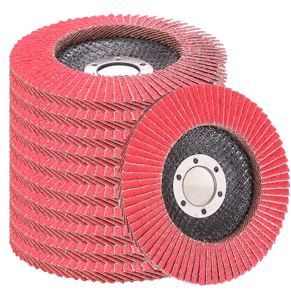 COSPOF Flap Discs, Flap Wheels 40 Grit, Ceramic Grinding Discs 115mm, 4-1/2 x 7/8 Inch Work with Universal Angle Grinders, Suitable for Metal Sanding Grinding and Conditioning, Type29, 10 Pack.