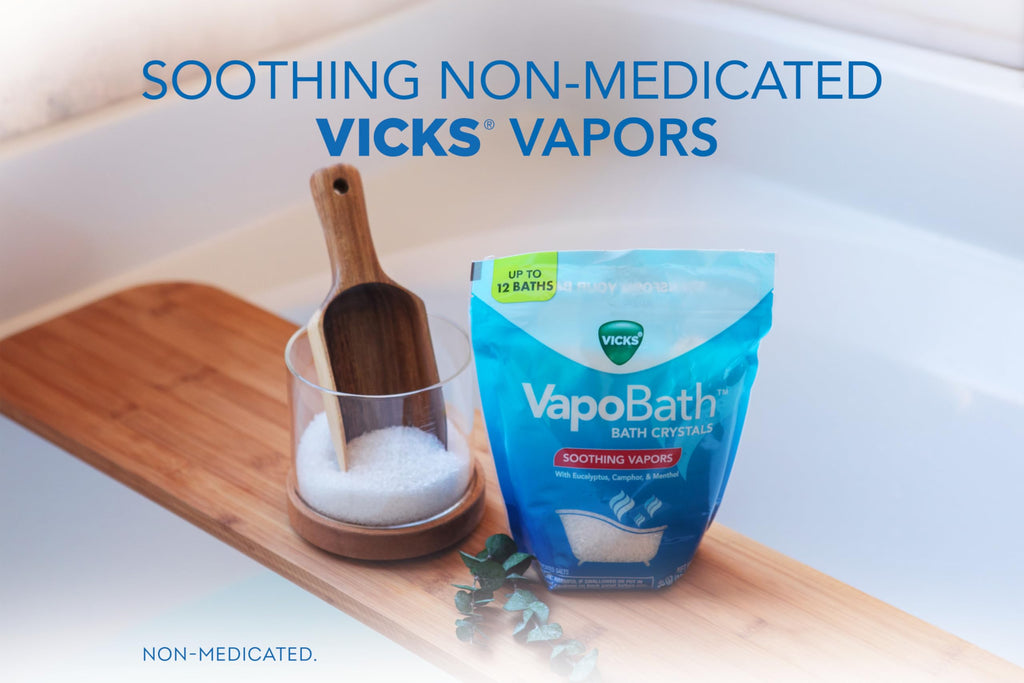 VapoBath, Bath Salts, Bath Bomb, Non-Medicated Bath Crystals, Comforting Vicks Vapors, Vapor Bath, Aromatherapy with