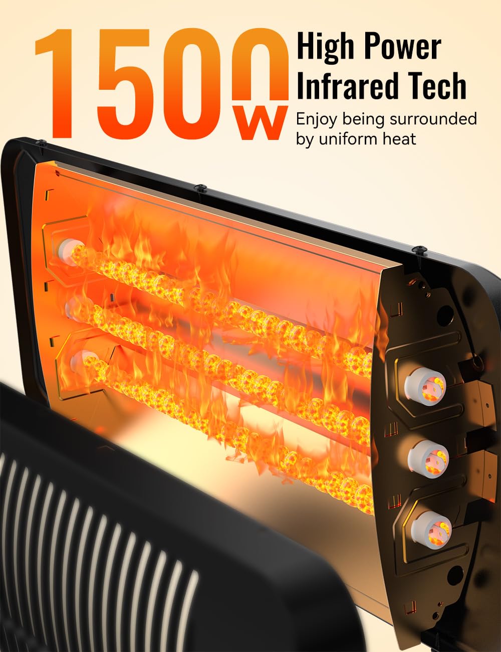 Outdoor Heater for Patio,1500W Infrared Electric Patio Heaters
