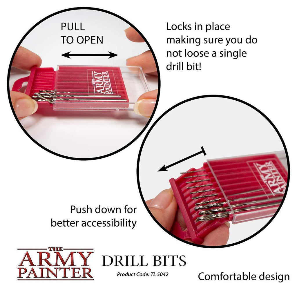 The Army Painter, Drill Bits, Pack of 10 Different Sizes, Ø 0.7mm to 3.0mm
