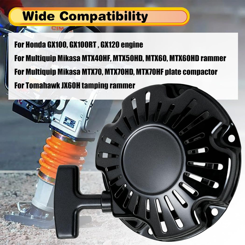 ZeeKee Pull Start Recoil Starter Assembly for Honda GX100 GX100U GX100RT GXR120 98.5CC 2.8HP 3HP Engine, for Multiquip Mikasa MTX60 MTX70 MTX70HD Rammer, Replace 28400-ZDJ-003ZA, 28400-Z0D-V04ZA