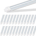 R17D/HO 2 Pin LED Tube Light, 8 Foot, 90W Rotate V Shaped,T8 T10 T12 8FT LED Bulb,6000K Cold White, 10000LM, Clear Cover, (Replacement for F96T12/CW/HO 180W), Ballast Bypass,Dual-End Powered