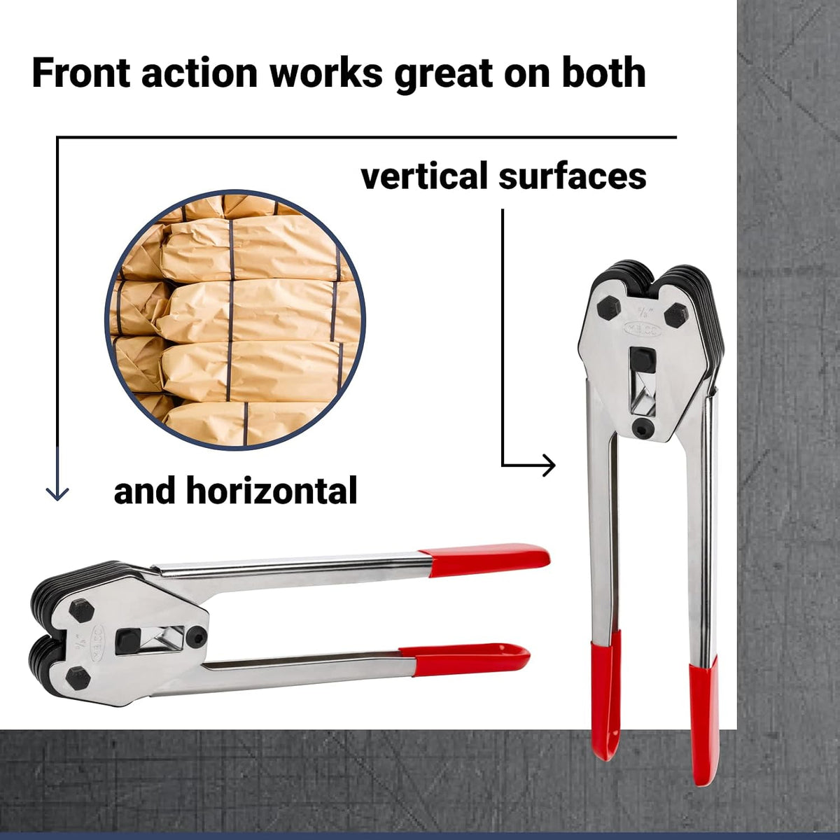C-3005 Heavy-Duty Sealer & Crimper for 5/8” Polypropylene (PP) Strapping - Heat-Treated Durable Tool with Ergonomic