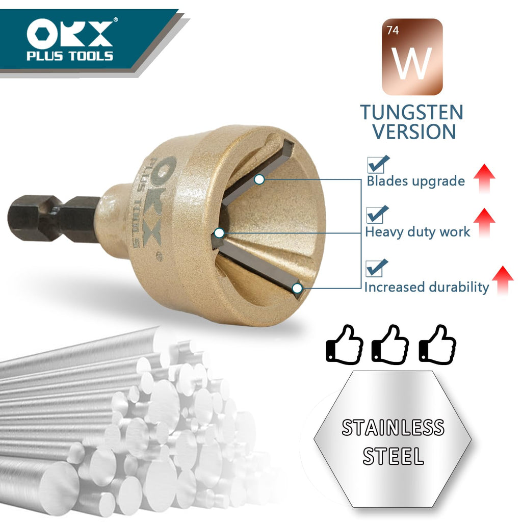 ORXPLUS Tools Tungsten Carbide Deburring Chamfer Tool 1/8"-3/4" (3-19mm)