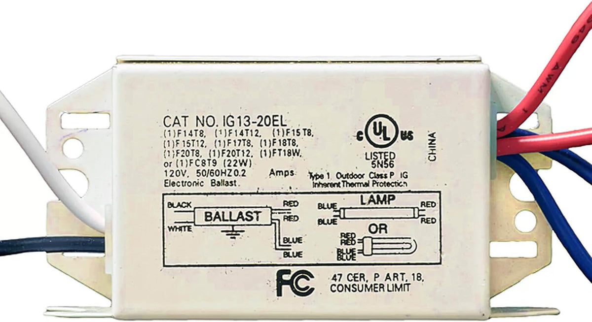 KASTLITE 1-Lamp Electronic Ballast, T8/T12 Fluorescent, 120V Rapid Start