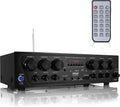 Wireless Bluetooth Karaoke Amplifier - 6 Channel 750W Power, Stereo Receiver Home Audio Amplifier w/USB,AUX