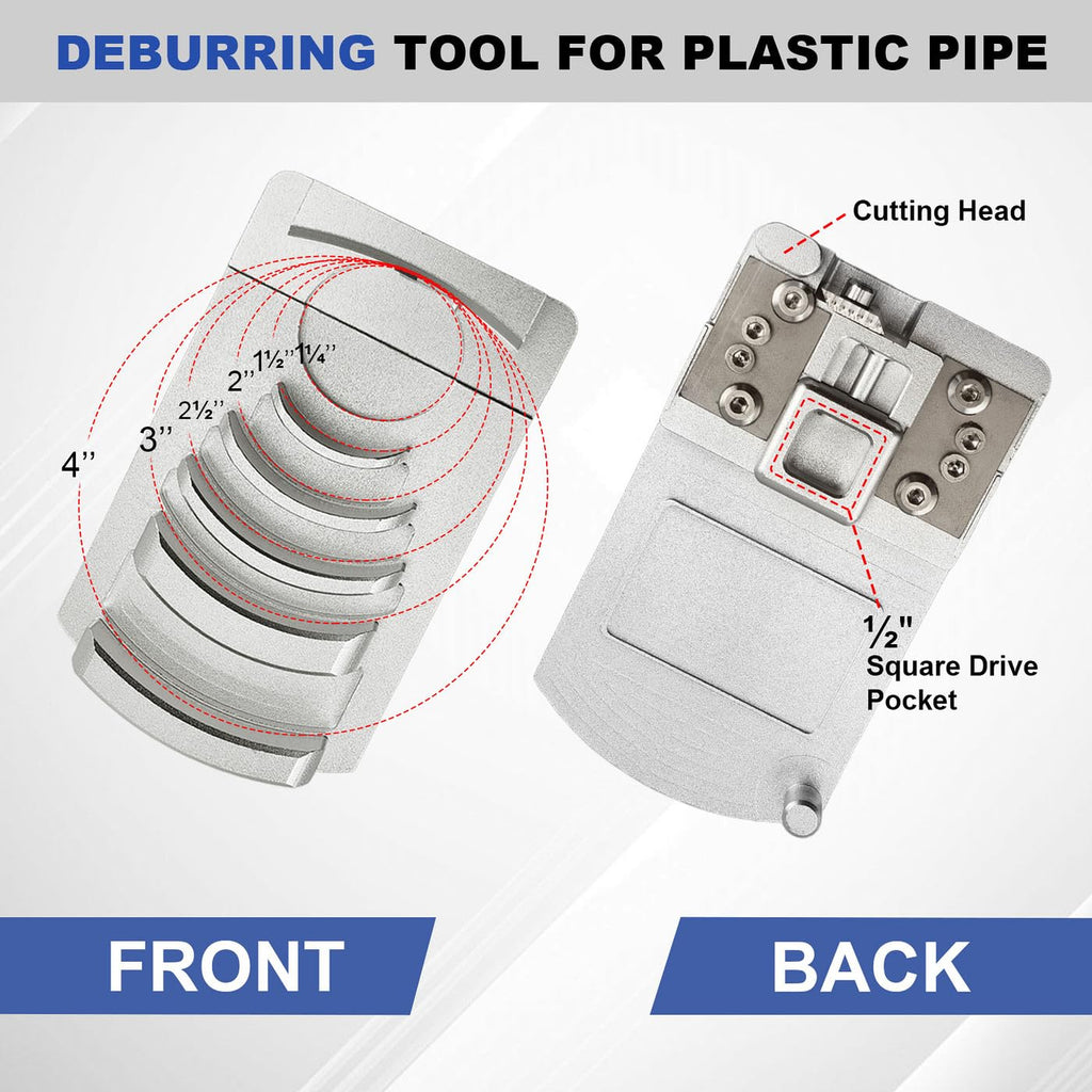 MXSAG PVC Pipe Deburring Reamer Tool for 1-1/4" to 4" Plastic Pipe
