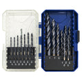 21pcs Stepped Point Drill Bit Set, 3-Flat Shank Titanium Coating 1/16"-1/2"