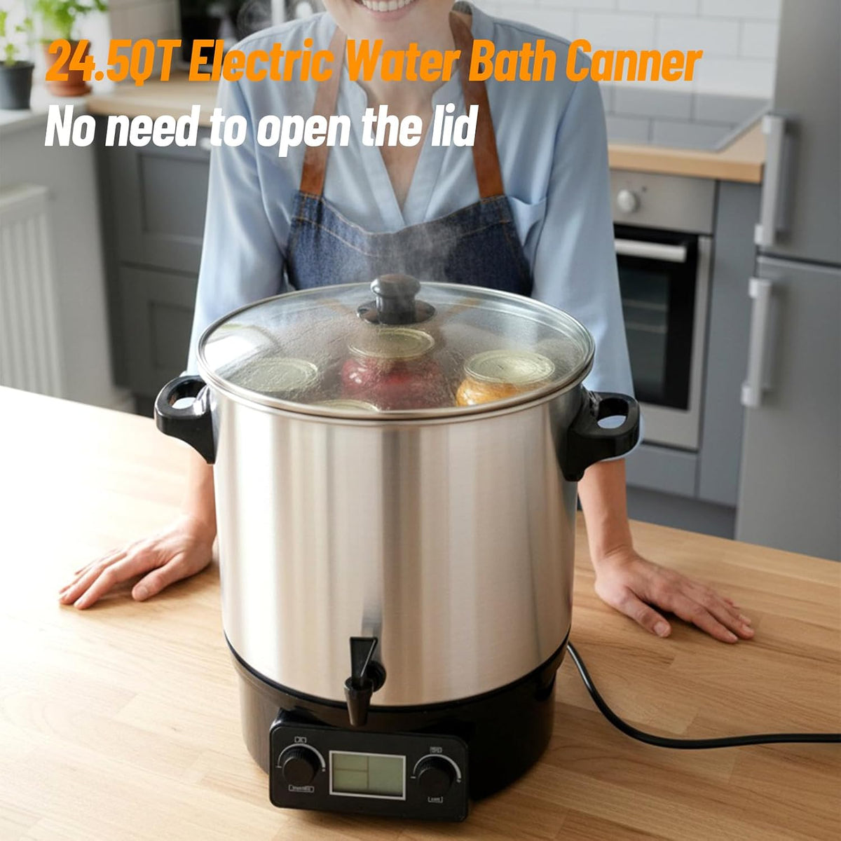24.5QT Electric Water Bath Canner – Digital LCD Adjustable 86-212°F Timer