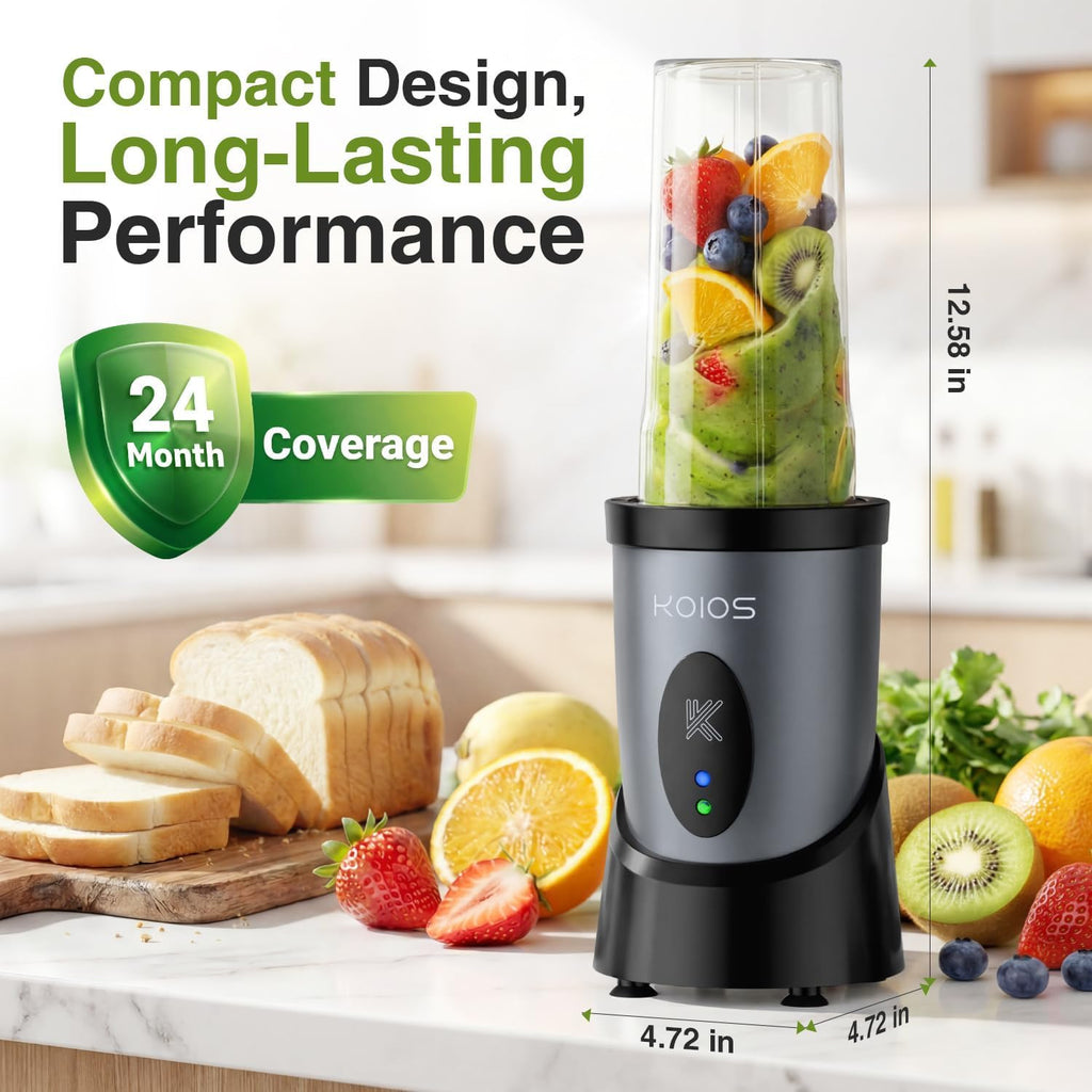Smoothie Blender Kitchen, 900W Personal Blenders with 3 To-Go Cups | (2) 23oz & 16oz Cups, Blend Smoothies Shakes