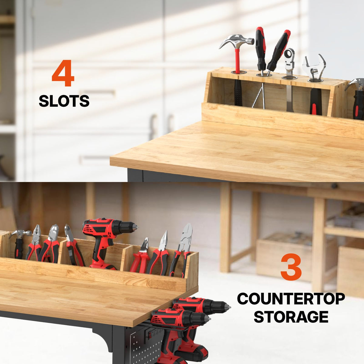 48" Work Bench with Wheels 2200 LBS Capacity Adjustable Height
