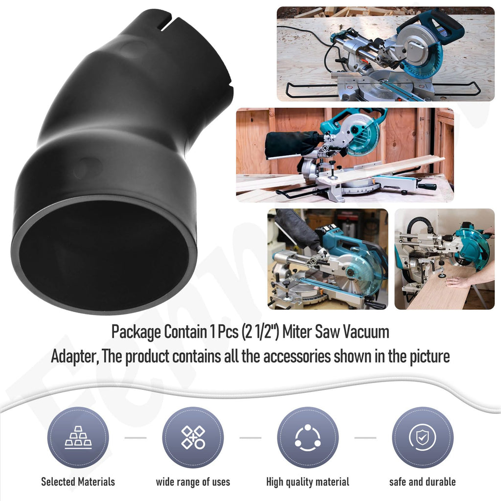 Miter Saw Vacuum Adapter (2 1/2") Compatible with Mak-ita Miter Saws