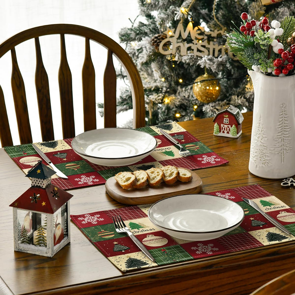 Xmas Trees Christmas Balls Placemats Set of 4