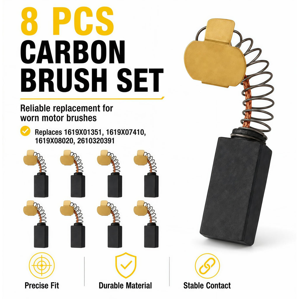 1619X08020 Carbon Brush Set Compatible with Skil HD77 S77 Circular Saw, Replaces 1619X07410 1619X01351 2610320391
