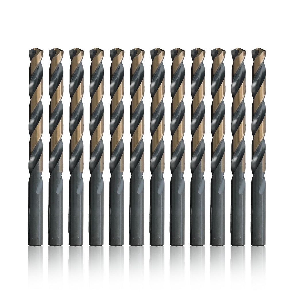 Drill America - KFD19P12#19 High Speed Steel Black & Gold KFD Split Point Drill Bit (Pack of 12), KFD Series
