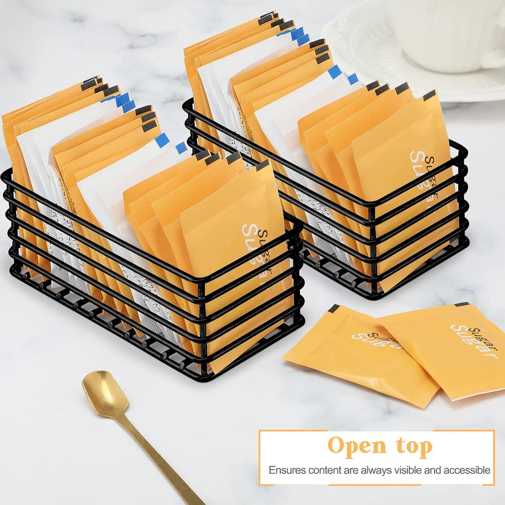 2 Pcs Sugar Packet Holders for Coffee Bar, Black