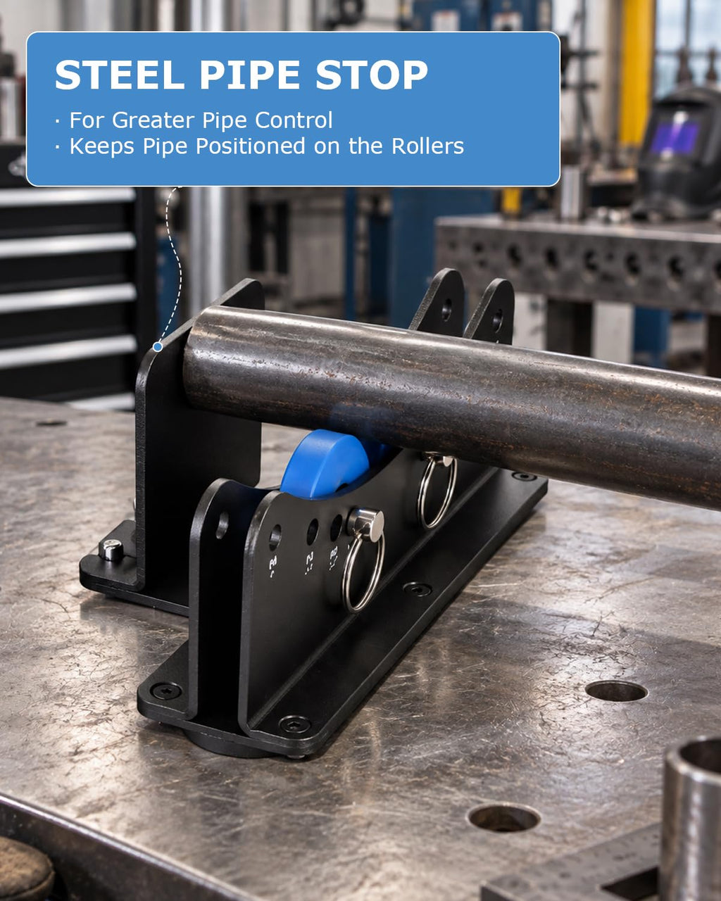 Magnetic Pipe Bevel Roller Tool for Welding & Fabrication, Heavy-Duty Metal Pipe Turning Stand with Adjustable Roller Positions, Supports 1/2" to 10" Pipes for Grinding, Beveling & Weld Preparation