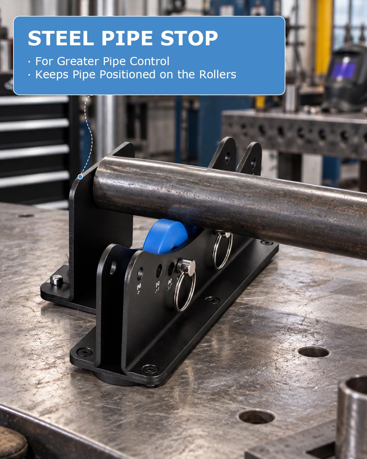 Magnetic Pipe Bevel Roller Tool for Welding & Fabrication, Heavy-Duty Metal Pipe Turning Stand with Adjustable Roller Positions, Supports 1/2" to 10" Pipes for Grinding, Beveling & Weld Preparation