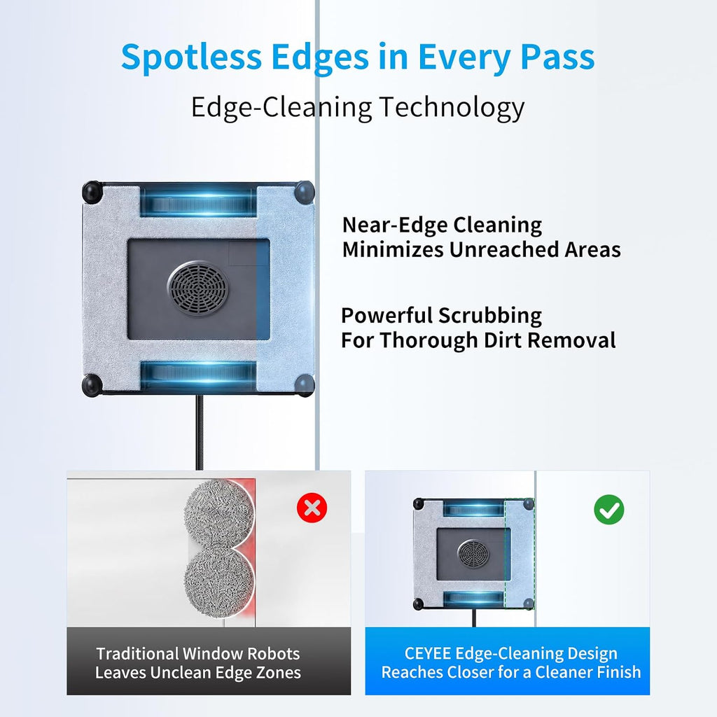 Window Cleaning Robot CEYEE W1, Dual 3-Nozzles Spray, 6 Cleaning Modes