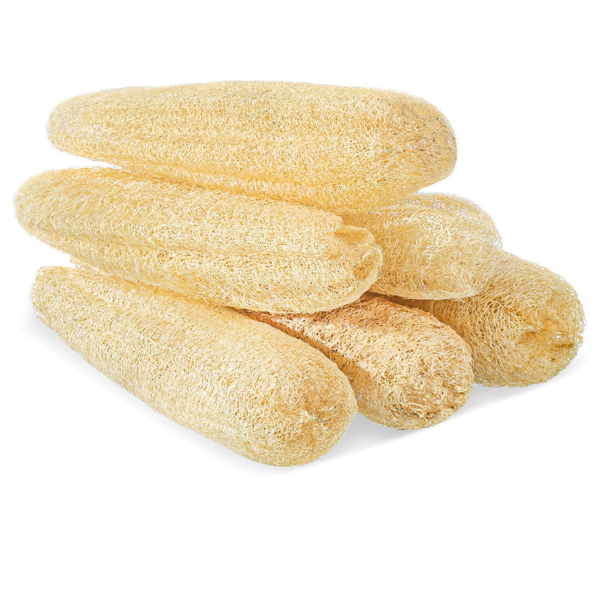6 Pack Natural Loofah Sponge 13.8-15.7 Inches for Men Women