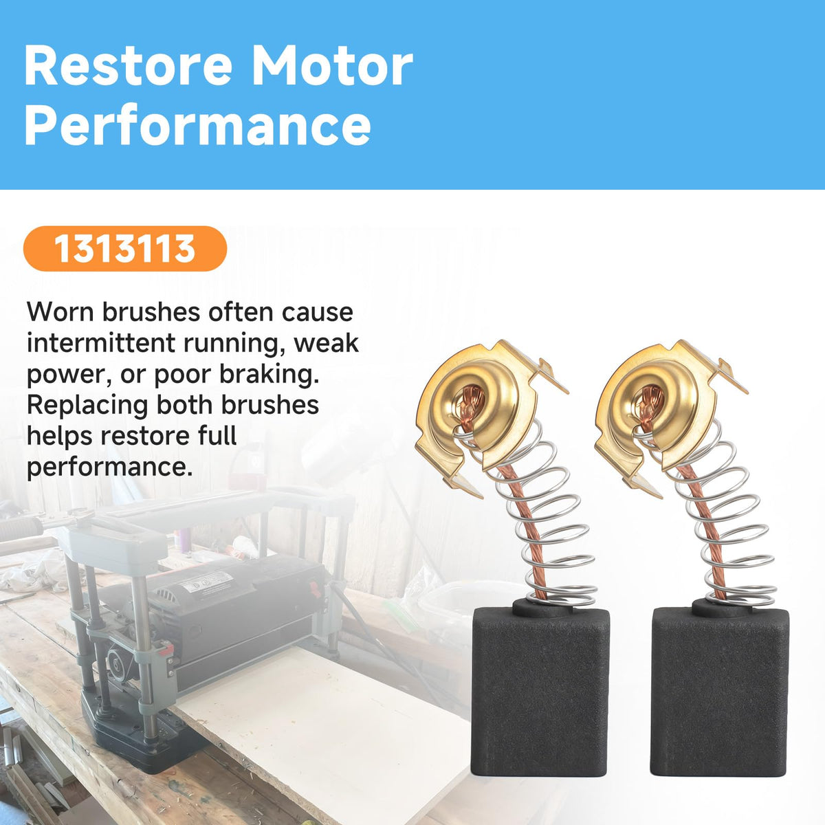4 Pack 1313113 Carbon Motor Brushes Compatible with Porter Cable Sander