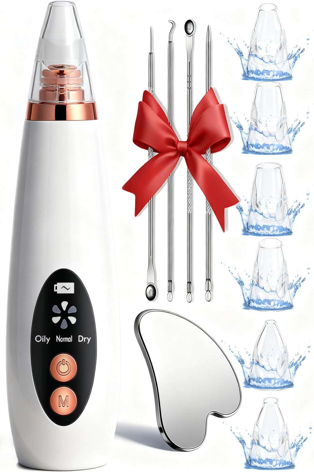 Blackhead Remover Vacuum, Black Head Remover for Face, Blackhead Extractor with 3 Suction Power, 6 Suction Probes, 4