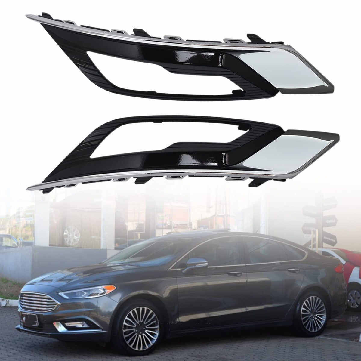 ANTUKO 2 Pcs Fog Light covers Replacement for Fusion 2017-2018