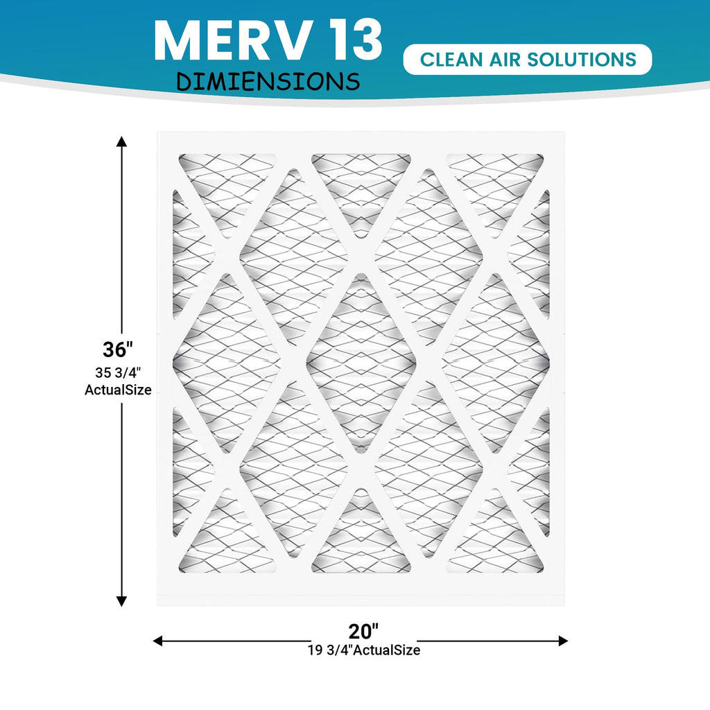 (6 Pack) 20x36x1 Air Filter, MPR 1900 & FPR 10, MERV 13 Pleated Air Filter (Actual Size:19 3/4x35 3/4x3/4 inch)