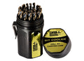 Drill America - KFD29J-PC 29 Piece Heavy Duty High Speed Steel Drill Bit Set with Black and Gold Finish in Round Case (1/16" - 1/2" x 64ths), KFD Series