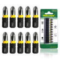 1" Anti Slip Phillips Impact Bit #3,Taiwan S2 Steel Magnetic Screwdriver Bit Set,360° Laser Etched Phillips Head Bits,CNC Precision Tip & Impact Rated for Decking & Structural Framing - 10 Pack