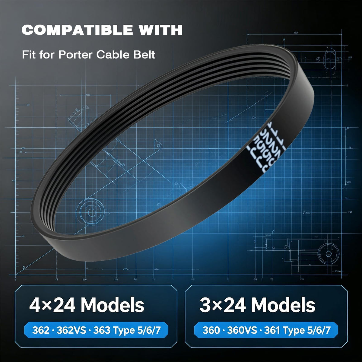 2-Pack 893626 Sander Drive Belt for Porter Cable Belt for 362 362VS 363