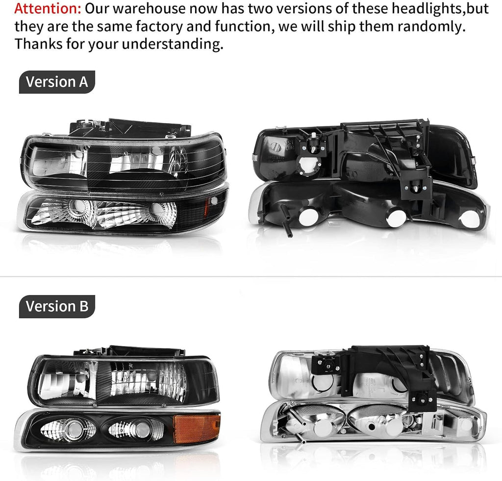 AUTOSAVER88 Headlight Assembly Compatible with 1999-2002 Chevy Silverado