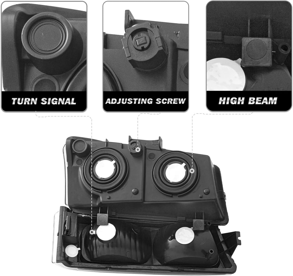 SOCKIR Headlight Assembly Compatible with 2003-2006 Chevy Silverado